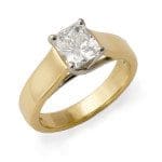 RadiantSolitaire2393_Finished-Done The Monhegan Ring with a Radiant Cut diamond in two-tone from The Brown Goldsmiths Signature Ring Collection